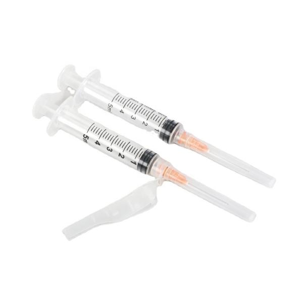 Disposable Retractable 3 Parts Luer Lock Safety Vaccination Syringe With Safety