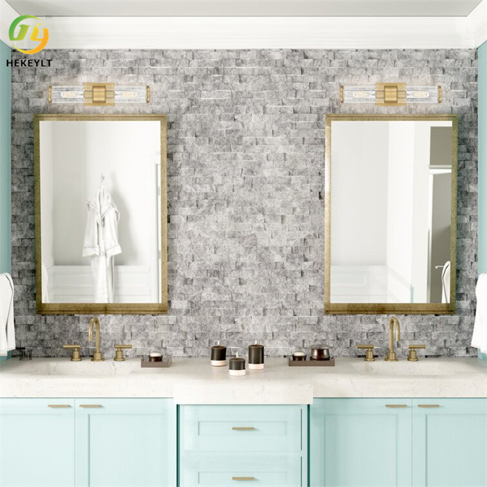 Striking Style Gold Metal Glass Modern Wall Light 2 Light