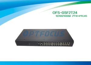 China 1310nm Single Mode Fiber Optic Switch 2 SFP 1000 BASE - Fx 24 10 / 100 / 1000 BASE - Tx factory
