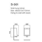 Commercial Grade Wall Hung Urinal Space Saving for Hotel Bathroom