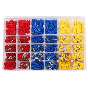 China 480pcs Insulated Terminals Electrical Crimp Connector Butt Spade Ring Fork Terminal Set Kit With Case for Year Universal on sale