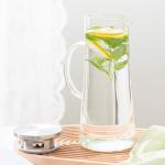 1350ml Glass Water Pitcher With Filter Transparent Heat Resistant Glass Carafe