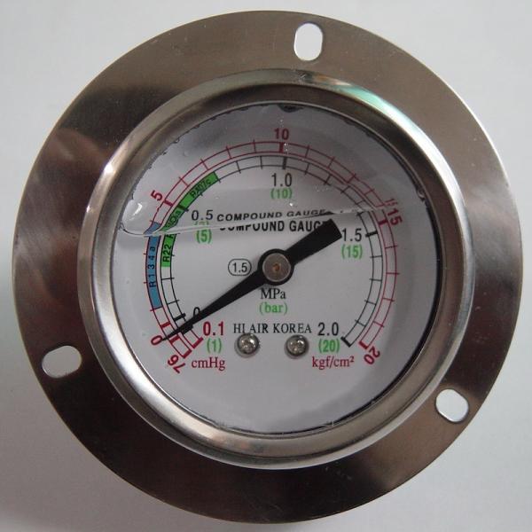 60mm 2 MPa Manometer with Flange Back Entry Connection Stainless Steel