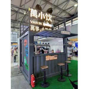 China 10ft Mini Pop Up Shop Container House Restaurant Shop Street Food Kiosk Container with Galvanized Steel Square Tubes factory