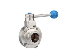 China 304L Leak Proof 4 Position Pull Handle Sanitary Butterfly Valves factory