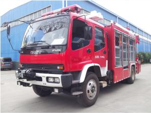 China 6 Wheeled Fire Fighting Vehicle , 177KW Emergency Fire Truck With 5T Crane factory