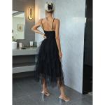Black Strapless Layered Tulle Sexy Party Dress Unleash Inner Glamour With Solid