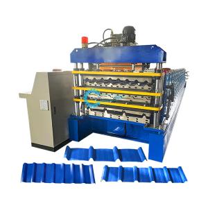 China Three Layer Corrugated Roof Tile Trapezodial Roof Sheet Roll Forming Machine factory