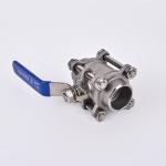 Stainless Steel 304 3PC Ball Valve for Water Media Silver Tri-Clamp Clover Pipe