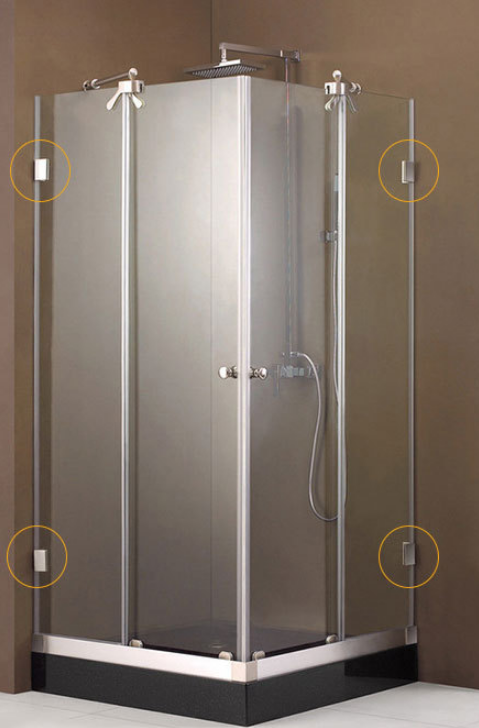 Soft Closing Stainless Steel 304 Hydraulic Glass Door Clamp Shower Hinge for 90 Degree