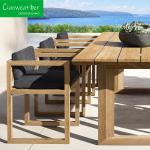 Teakwood Garden Furniture Dining Set with Solid Wood Armchair and Side Chair in