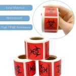 Biohazard Safety Labels 2 X 2 Inch Squares Adhesive Stickers Hard Hat Stickers,
