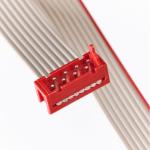 Flat IDC Ribbon Cable 1.27mm Pitch 28 AWG Red Jacket IDC Breakout Connector