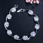 Lovely Women Four Round Bracelet Red CZ Stone Bracelet Setting Crystal Fashion