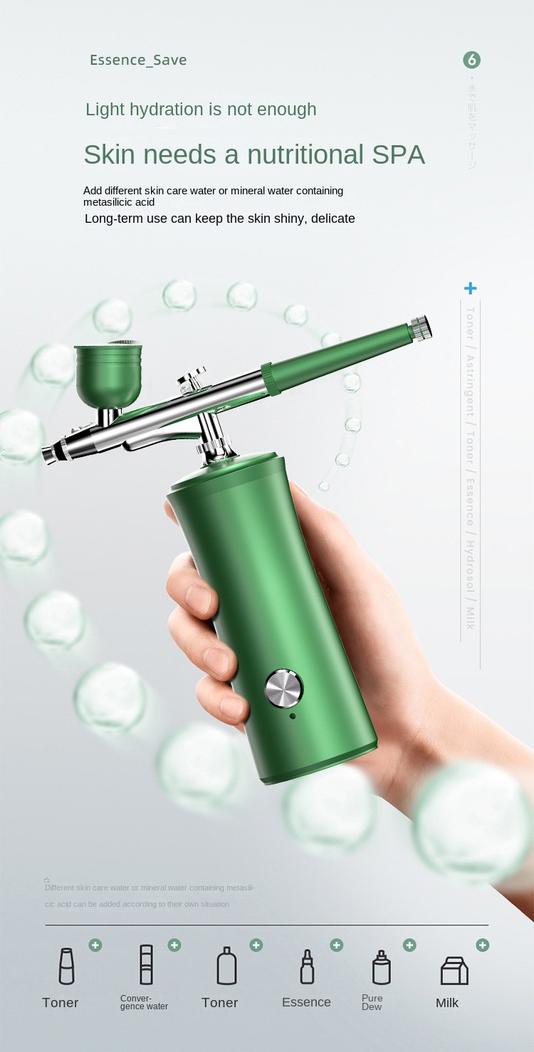 Facial Spray Gun Skin Care High Pressure Oxygen Injection Instrument Rechargeable Cordless Oxygen Injection Instrument