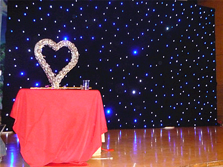Blue and White twinkle cloth for performance background LED Star Curtain