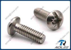 China 18-8/316 Stainless Steel Slotted Pozi Combo Drive Round Head Machine Screws factory