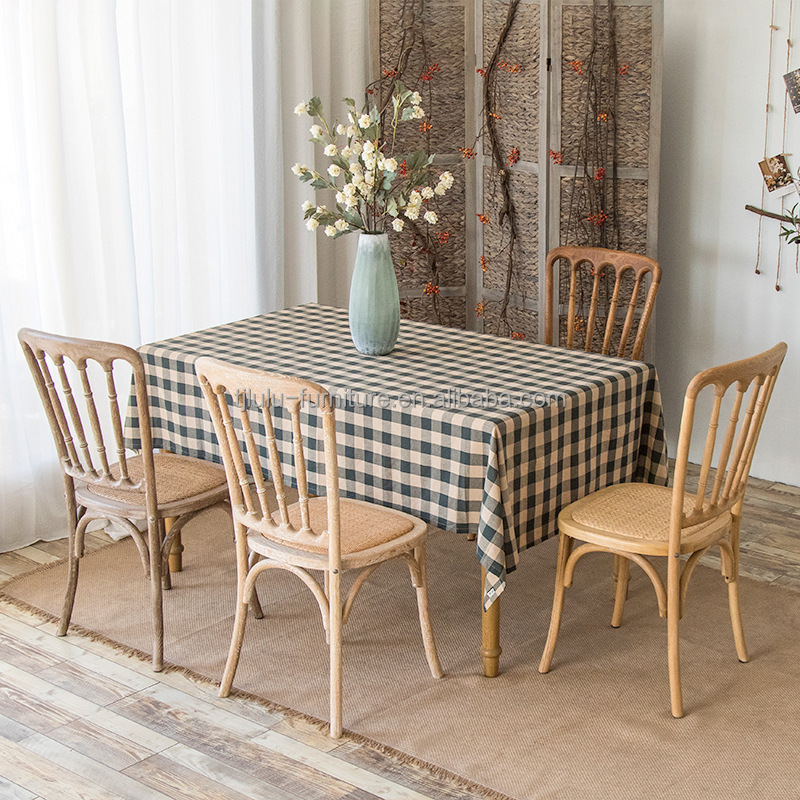 OEM Service Accepted Modern Solid Wood Rattan Chair for Restaurant in Nordic Style