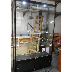 China Aluminum Glass Display Showcase Brushed Store Display Cabinet factory
