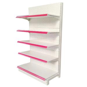 China Factory Custom Size Color logo supplier metal supermarket shelf grocery shelves gondola rack factory