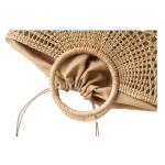 Natural Hemp Crochet Beach Tote Bag , woven rattan handbag With Cloth Inner