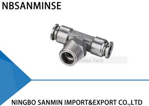 China NBSANMINSE SSPT M5 M6 1/8 1/4 3/8 1/2 SS316L Stainless Steel Push In Pneumatic Food Grade Male Branch Tee Fitting factory