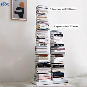 China Simple Invisible Metal Bookshelf Landing Steel Corner Bookcase factory