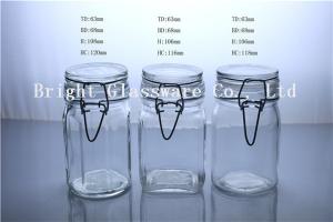 China custom glass candy jar/ sugar jar/ tea jar with lid factory