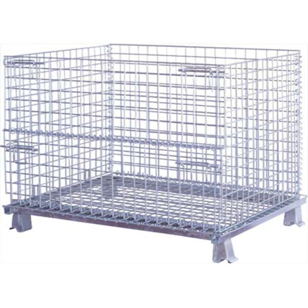 China Foldable Collapsible Wire Mesh Cage with Wheels for Logistics Goods Transportation factory