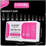 500PCS Stiletto Nail Tips Set Clear Matte Full Cover Acrylic Artificial Nails