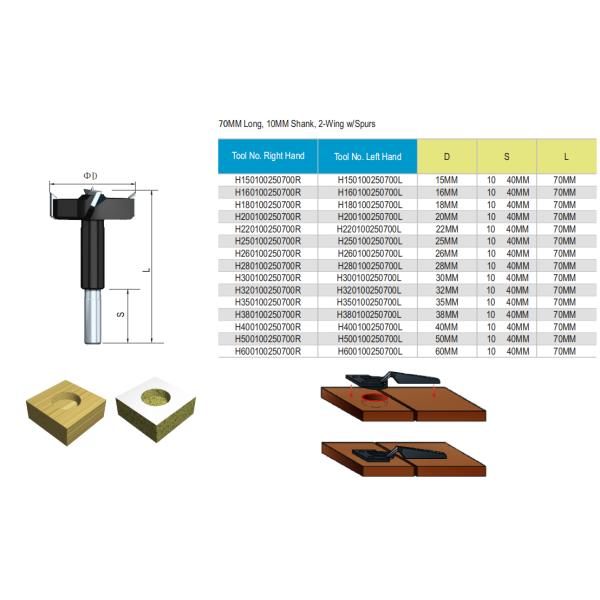 6mm Shank Hinge Boring Bits TCT 12mm Drill Bit Double Cut 90 Degrees