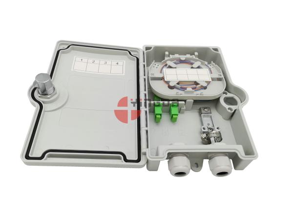 Outdoor IP65 Fiber Optic Splitter Box Plastic 2 Ports Polymer Synthetic Plastic