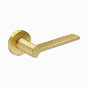 China Luxury Outside Bright Solid Modern Gold Door Handles 135mm 63mm factory