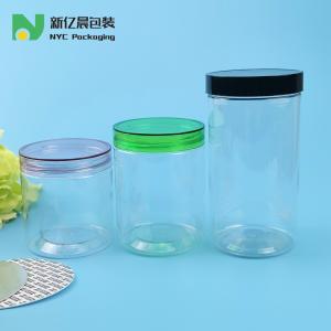 China 50ml 1500ml Clear Plastic Cookie Jar With Aluminum Caps factory