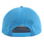 3D Embroidery Outdoor Baseball Caps With Woven Stripes On Fronts And Laser Holes