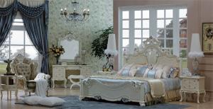 China Villa Luxury European Bedroom Furniture 1800*2000mm Adult Simple American Double Bed factory