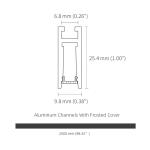 Anodized 9.8*44.3mm Slim Aluminium Profile Indoor Suspended