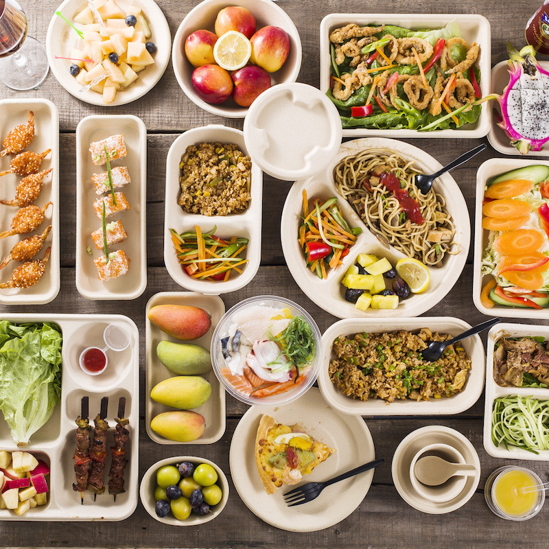 100% Biodegradable Compostable Pulp Packaging Box For Salad