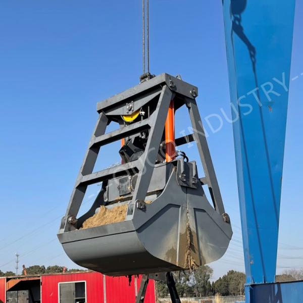 Wireless Remote Control Overhead Crane Grab Bucket 3 Cbm 2 Rope