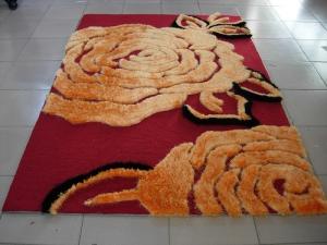 China Big Flower Structured Acrylic underlay Polyester Shaggy Face Carpet Rug 2400G Pile factory