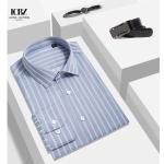 Double Pocket Dark Blue Sublimation Tattersall Korean Short Mermaid Dress Shirt