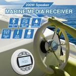 Waterproof Marine Gauge Stereo System BT FM AM USB Boats Marine Stereo Receiver