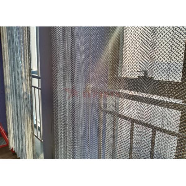 1.2mm Aluminium Material Coil Mesh Drapery Silver Color Used As Energy Saving