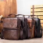 Genuine Leather Men Small Flap Top-handle Handbags Crossbody Bag for Shoulder