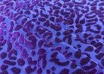 220GSM 94% Polyester Burnt Out Velvet Fabric for Garment Purple Leopard Print