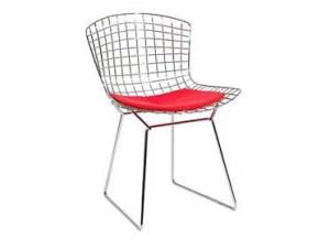 China Harry Bertoia Wire Side Chair , Chromed Powder Black Wire Diamond Chair With Pad factory