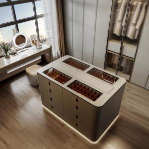 China Fadior Blue Grey Luxury Stainless Steel Walk-In Closet With Modern Design And Superior Durability factory