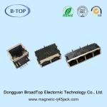 Tab Down 10 Pin RJ45 Jack Single 1x1 Side Entry With LED & Integrated Magnetics