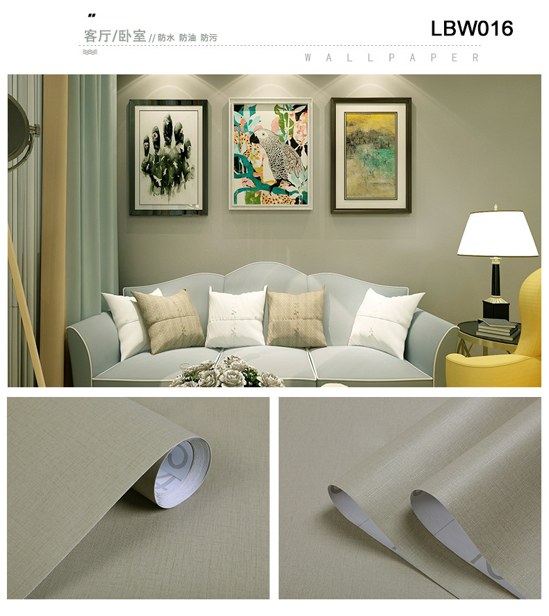 0.16-0.18mm Thickness Modern Pink PVC Vinyl Wallpaper Self-Adhesive Embossed Wall Film for Home Decor Hotel Renovation