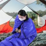 Cold Weather Down Mummy Sleeping Bag Waterproof Blue Childrens Sleeping Bags 20D